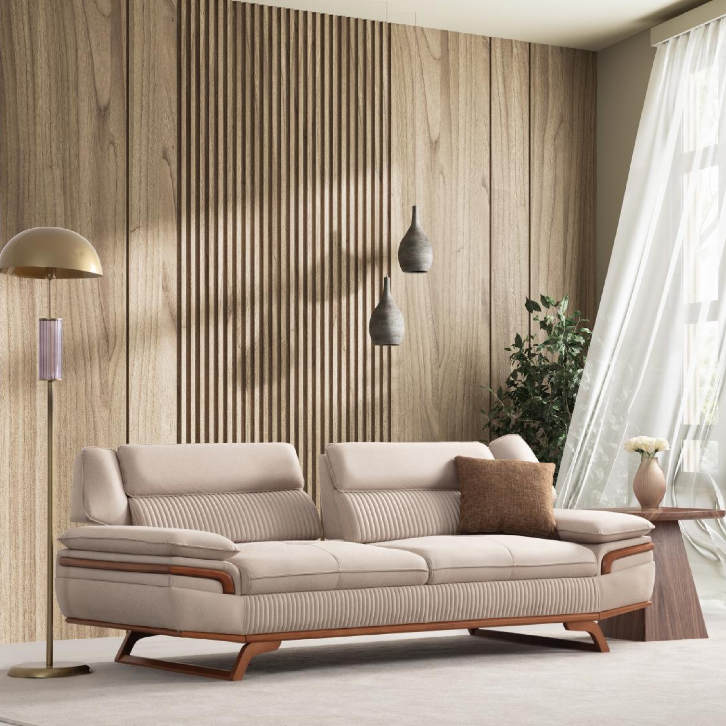 Canapé 3 Places PRESTON Beige