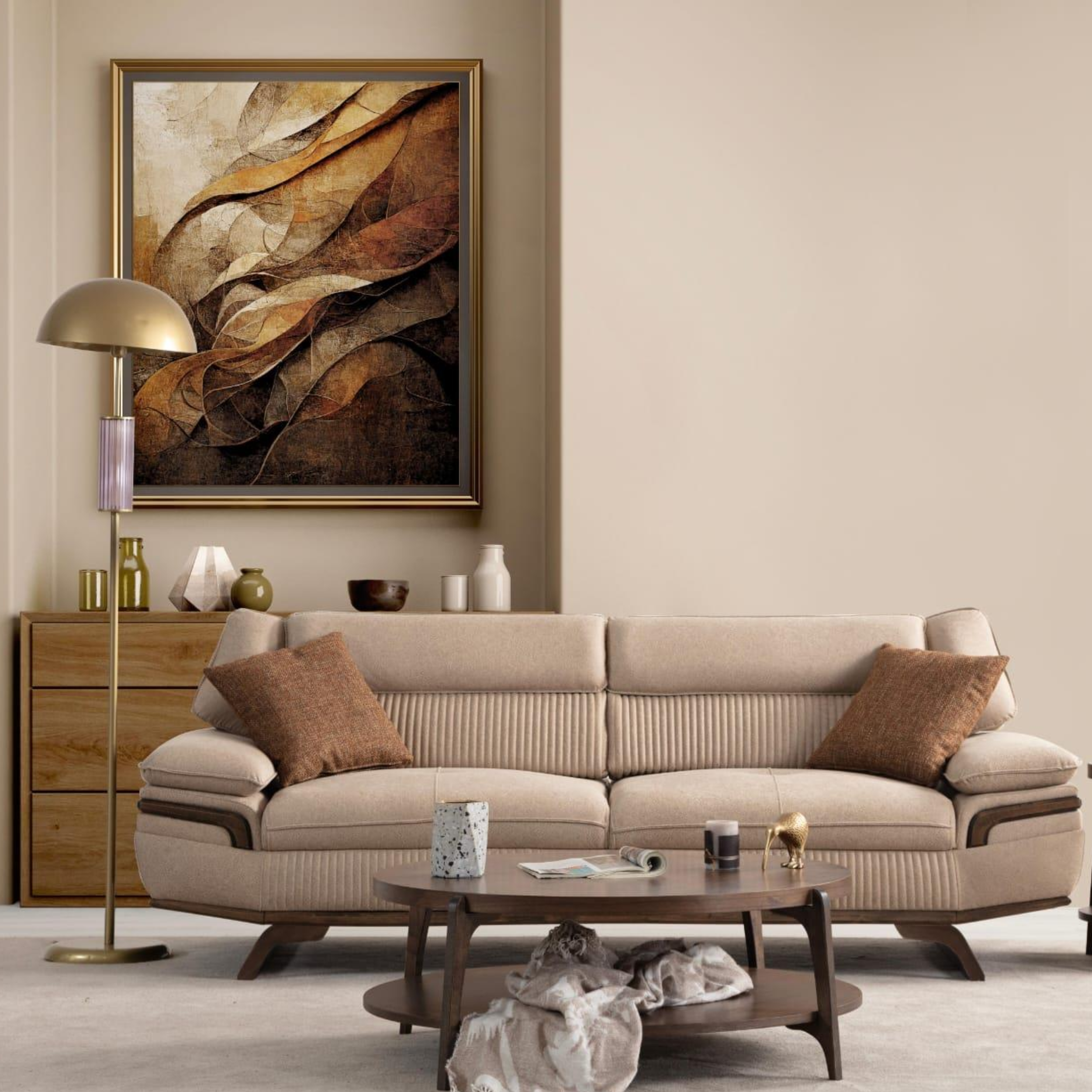 Canapé 3 Places PRESTON Beige